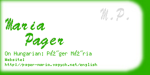 maria pager business card